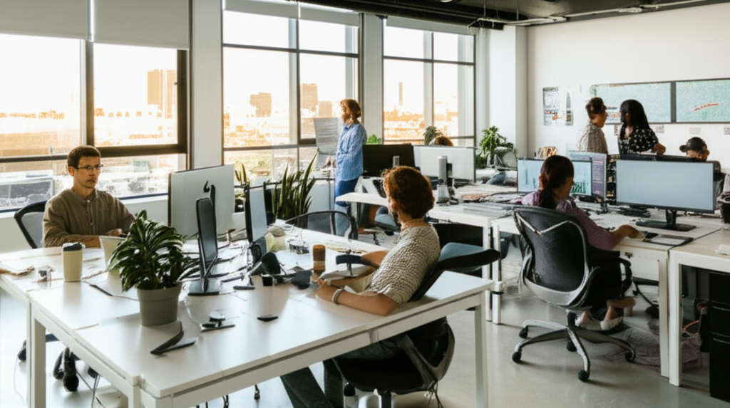 Technxt team working with AI technology